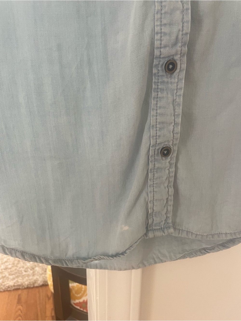 Life in progress Light Chambray Denim Button Down Shirt Dress Small - Picture 7 of 7